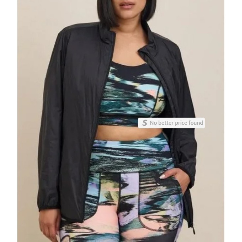 Torrid Happy Camper Black Lightweight Active Jacket Full Zip Plus Size 4 or 4X